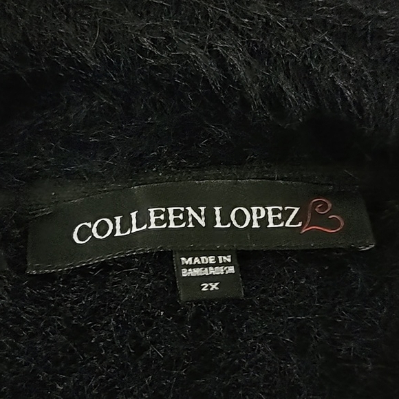 Colleen Lopez Black "CL Soft" Snuggle Knit Open Front Cardigan - Picture 6 of 7